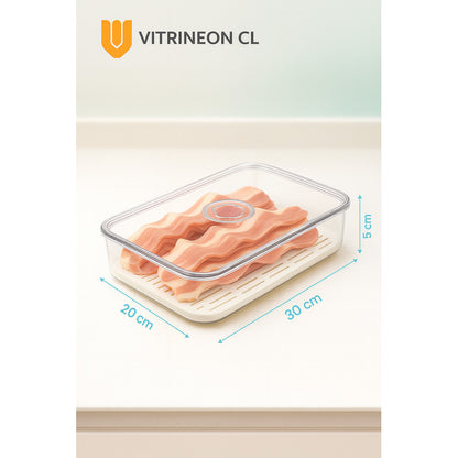 2 Organizadores Acrílicos Refrigerador Herméticos Alimentos Transparente