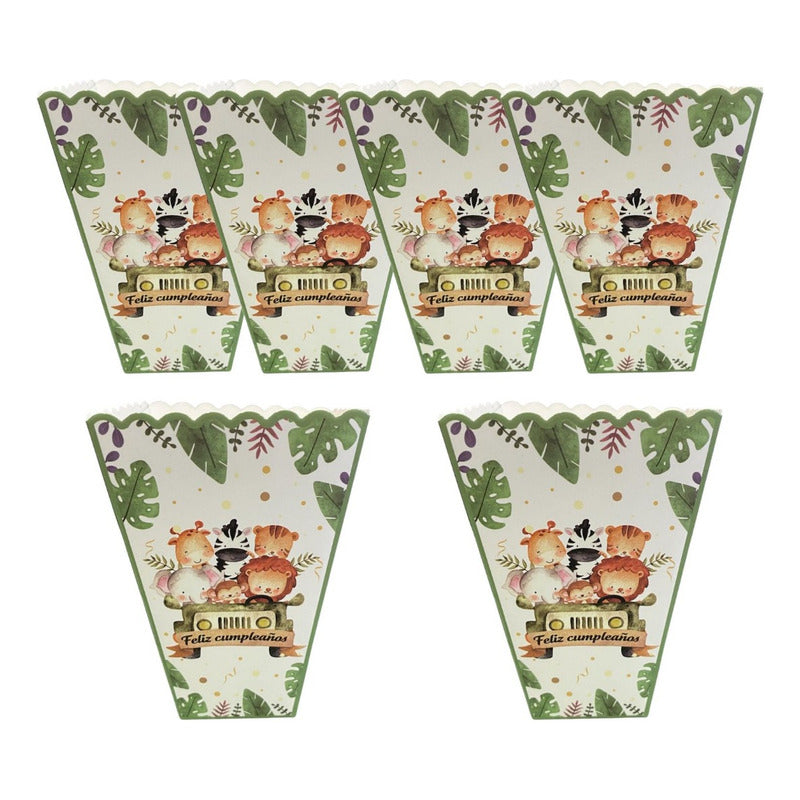 X12 Cajas Cabritas Palomitas Safari Cajas Feliz Cumpleaños