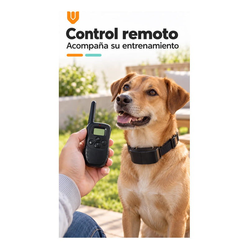 Collar Perro Entrenamiento Electrico Control Remoto Negro Collar Canino Correa Ajustable Tejida Hebilla Receptor Control Remoto Pantalla Pilas Incluidas Entrenamiento