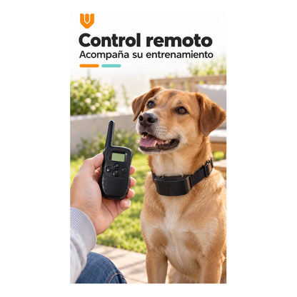Collar Perro Entrenamiento Electrico Control Remoto Negro Collar Canino Correa Ajustable Tejida Hebilla Receptor Control Remoto Pantalla Pilas Incluidas Entrenamiento