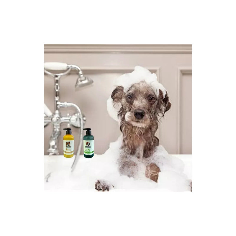 Pack Shampoo Acondicionador  Cepillo Ducha Para Mascotas