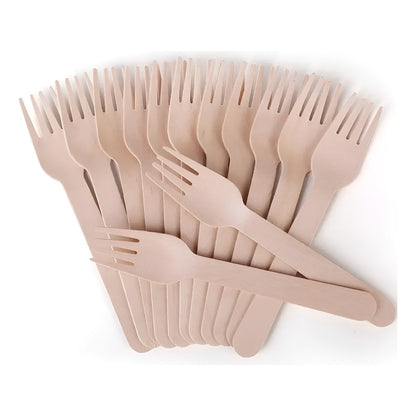 Pack X12 Tenedores Bambú Tenedor Reutilizable Ecologico Marrón