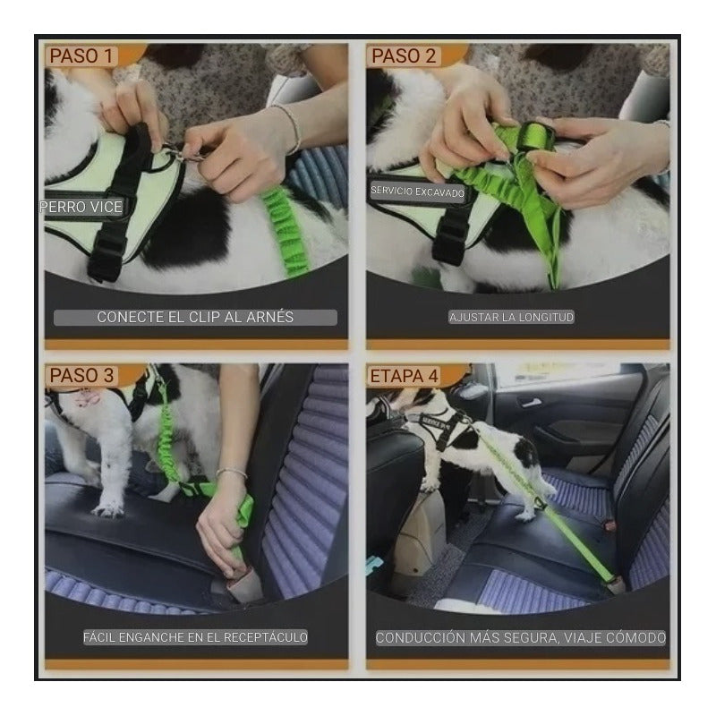Cinturón De Seguridad Para Perro Gato Correa Elástica Auto Cinturon Auto Mascotas Perro Gato Cinturon Multicolor Vitrineon Cl