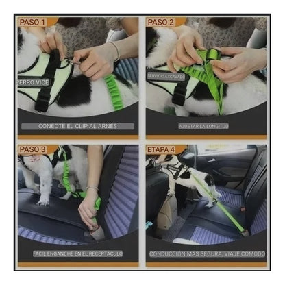 Cinturón De Seguridad Para Perro Gato Correa Elástica Auto Cinturon Auto Mascotas Perro Gato Cinturon Multicolor Vitrineon Cl