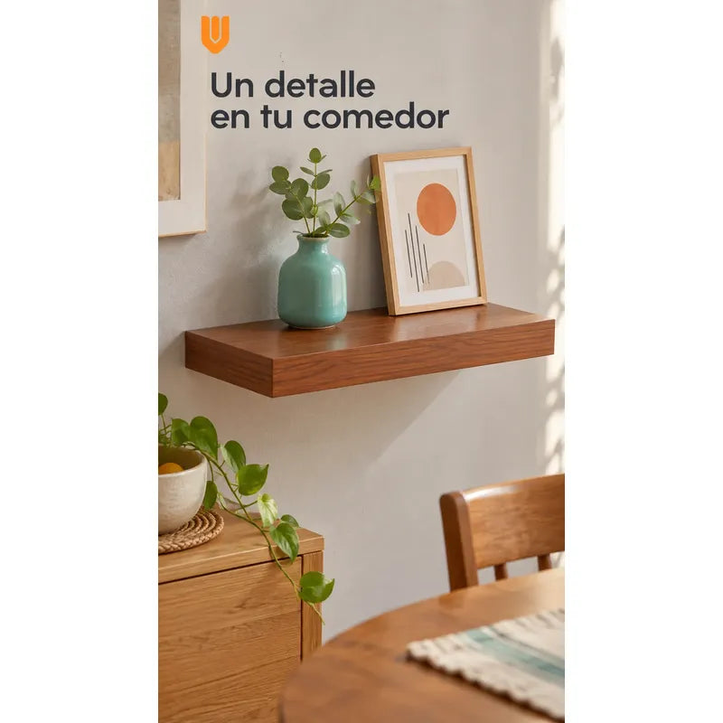 Repisa Flotante Mdf Marrón 40x23cm Soporte Oculto Marron Rectangular Marrón Vetado Mdf Flotante Mural Superficie Plana Soporte Oculto Libros Marcos Decoración Interior 40x23