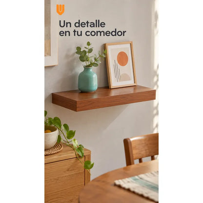 Repisa Flotante Mdf Marrón 40x23cm Soporte Oculto Marron Rectangular Marrón Vetado Mdf Flotante Mural Superficie Plana Soporte Oculto Libros Marcos Decoración Interior 40x23