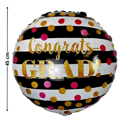 Globo Redondo Metalizado Graduación Decoracion Grado Fiesta