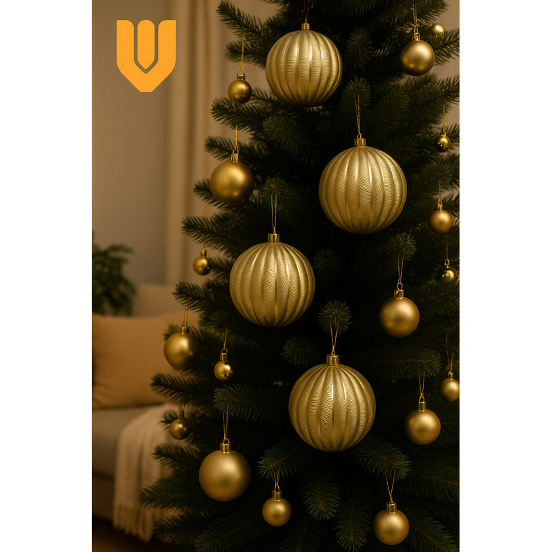 Set 28 Esferas Plástico 12 5 Cm Extra Brillo Navidad Premium