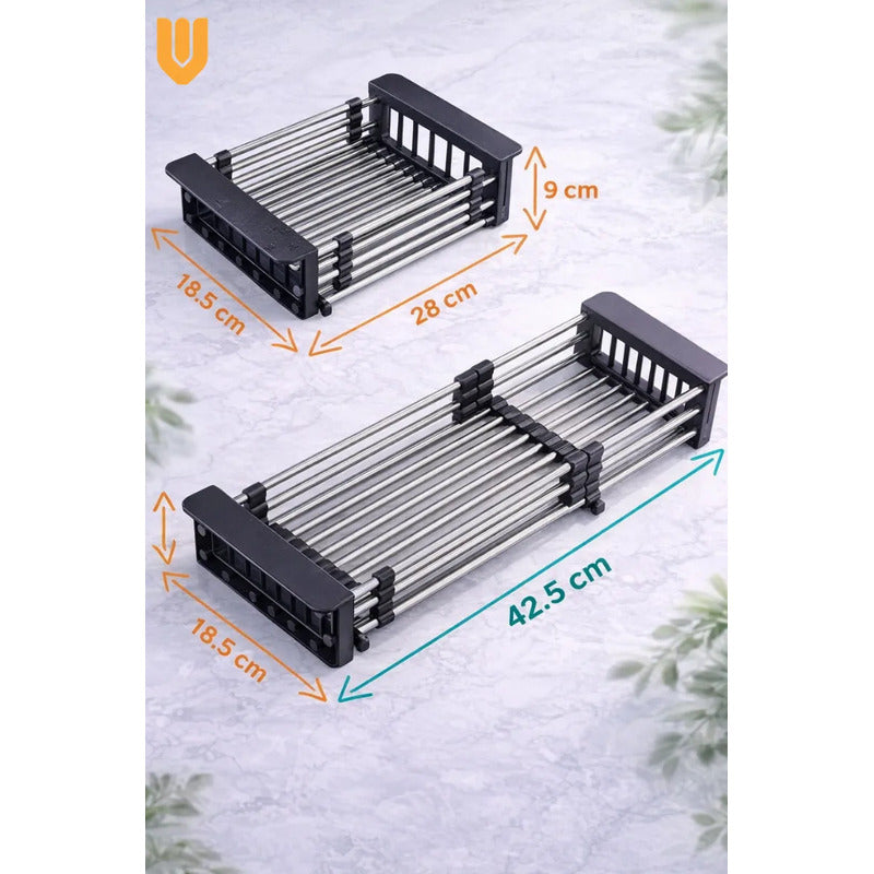 Secaplatos Escurridor Acero Resistente Antioxidable Premium Negro Acero Inoxidable Antioxidante Acabado Premium Resistente Humedad Cocina Fregadero Diseño Moderno Alta Durabilidad