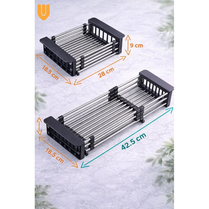 Secaplatos Escurridor Acero Resistente Antioxidable Premium Negro Acero Inoxidable Antioxidante Acabado Premium Resistente Humedad Cocina Fregadero Diseño Moderno Alta Durabilidad