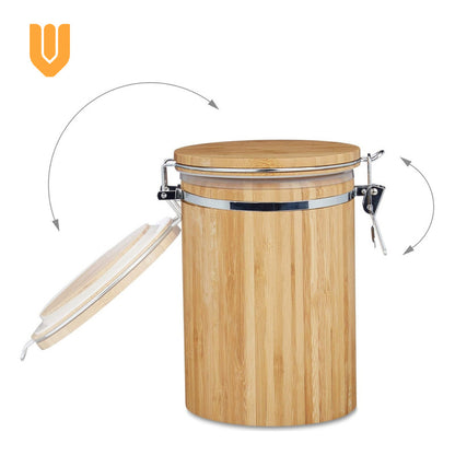 Frasco Contenedor Alimentos Recipiente Hermetico Bambu 15 Cm Bambú