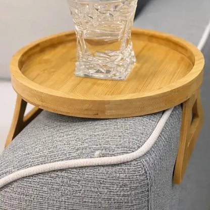 Bandeja Sofa Bambú Porta Vasos Snacks Cine Casa Relax Total Mesa Sofa Bambú Porta Tazas Reposabrazos Flexible Soporte Copas Vino Snack Organizador Sala Estar Accesorio Mueble Natural