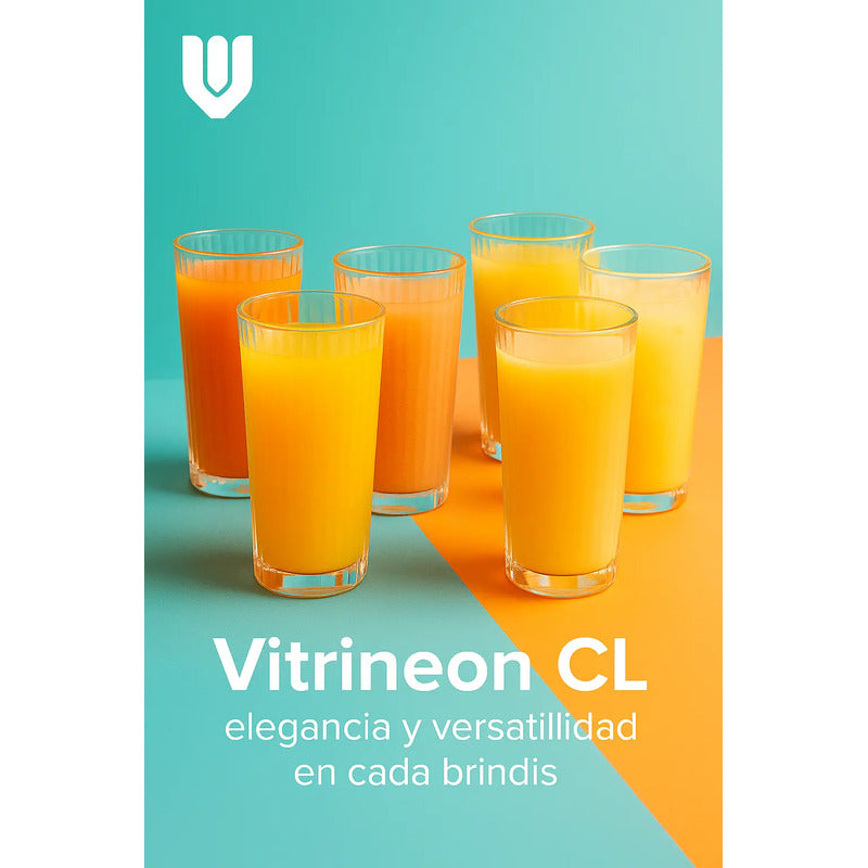 Set 6 Vasos Vidrio Tallado Jugos Cocteles Agua Vasos 15cm Transparente