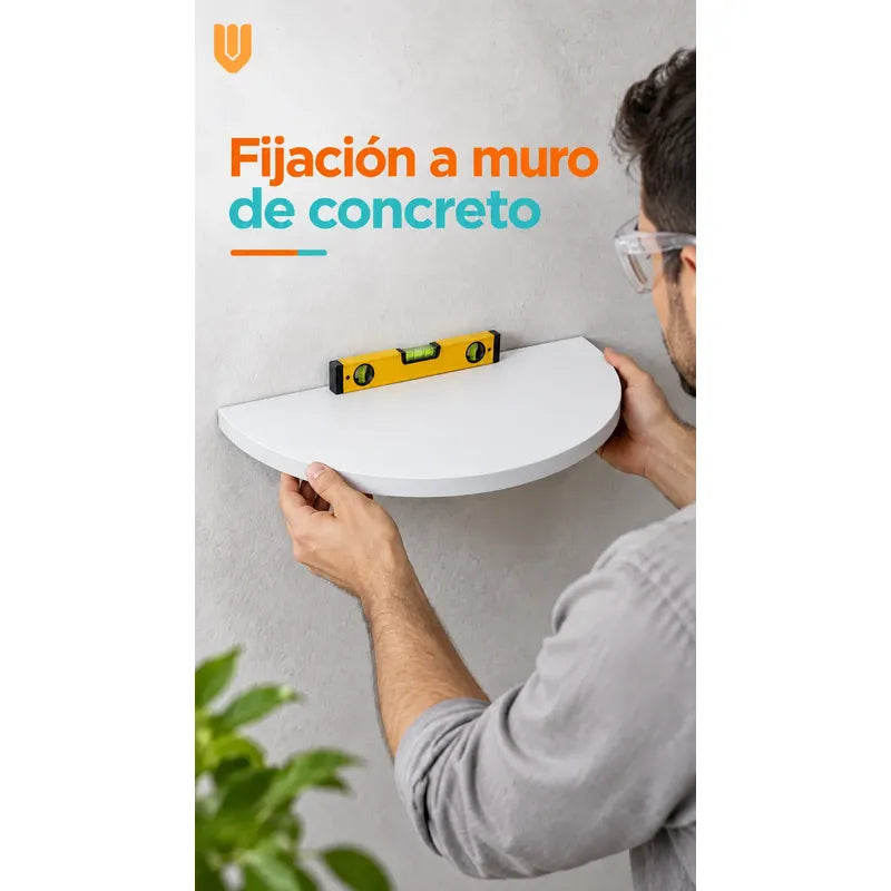 Repisa Flotante Semicircular Mdf Blanco 40cm Vitrineon Cl Blanco Repisa Mural Flotante Estante Decorativo Organización Recibidor Living Oficina Madera Mdf Muro Concreto Vestidor 40cm