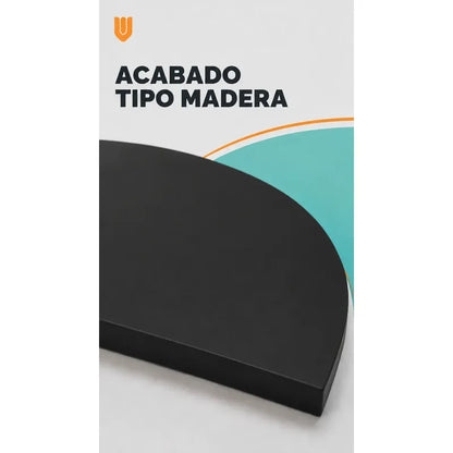Repisas Flotante Negro Acabado Madera Pared 25cm Esquinera Repisa Esquinera Flotante Acabado Madera Cuarto Círculo Borde Curvo Fijación Oculta Mural Decorativa 25cm