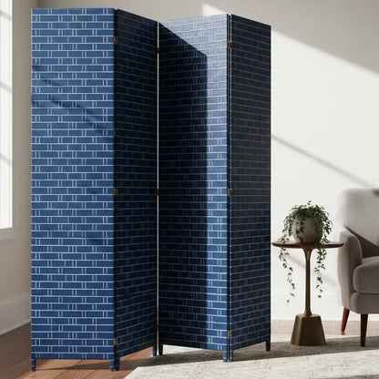 Transforma Espacios Modernos Hogar Biombo Separador Oficina Geométrico Azul