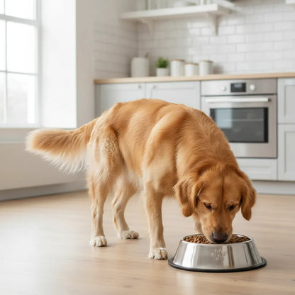 X4 Comedero Perros Platos Gatos Mascotas 26cm Comida  Agua Plateado