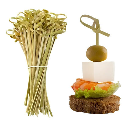 X50 Brocheta Palillo Bambu Brocheta Nudo Bambu Pincho 12 Cm