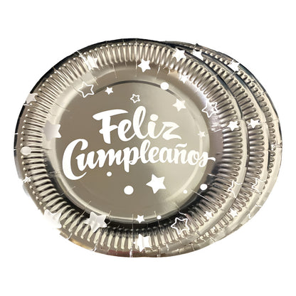 10 Platos Cumpleaños Desechables Decoración Cumpleaños 884
