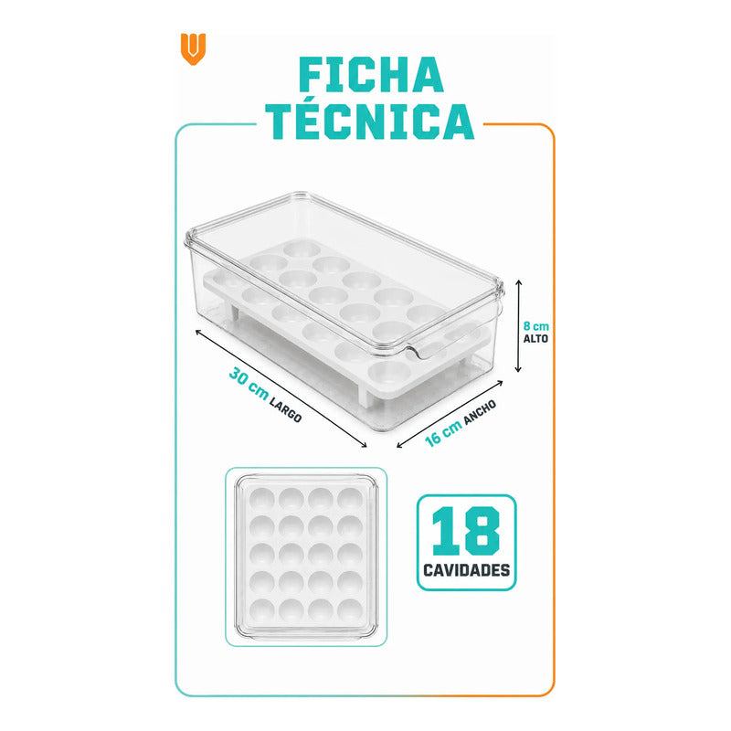 Organizador De Huevos Huevera Porta Huevos Contenedor Huevos Transparente