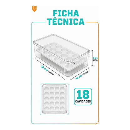 Organizador De Huevos Huevera Porta Huevos Contenedor Huevos Transparente