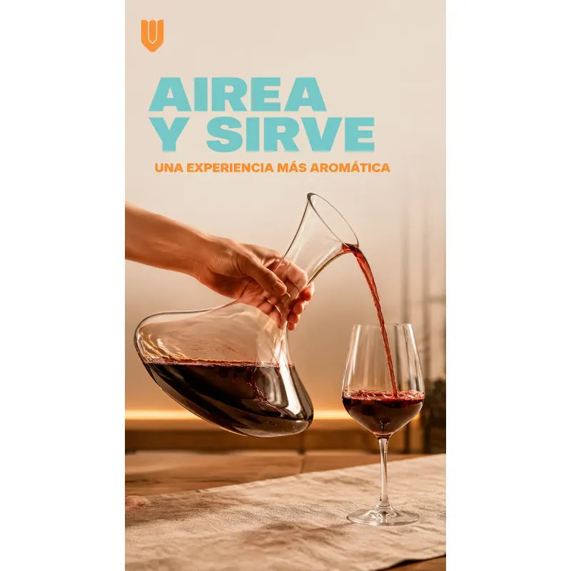 X2 Aireador Para Vinos Decantador De Vino Aireador 1500ml Transparente - Pequeño