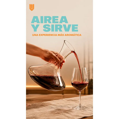X2 Aireador Para Vinos Decantador De Vino Aireador 1500ml Transparente - Pequeño