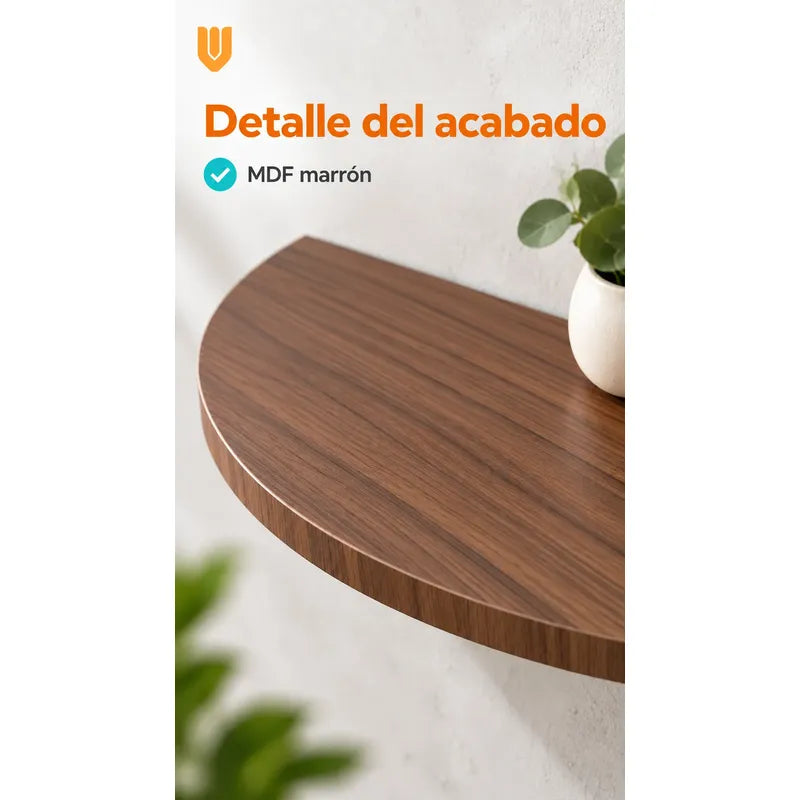 Repisa Flotante Semicircular Mdf Marron 40cm Vitrineon Cl Marron Repisa Mural Flotante Estante Decorativo Organización Recibidor Living Oficina Madera Mdf Muro Concreto Vestidor 40cm