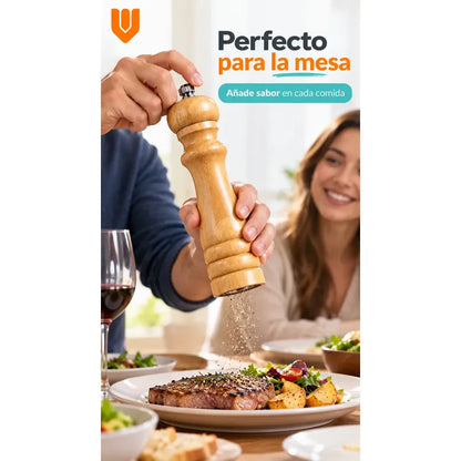 Molinillo Sal Especieros Condimentos Dispensador Pimentero 2 Marron Claro Natural Tono Bambu Beige Madera Clara Veta Visible Acabado Natural Cocina Mesa Hogar Vitrineon Cl Diario