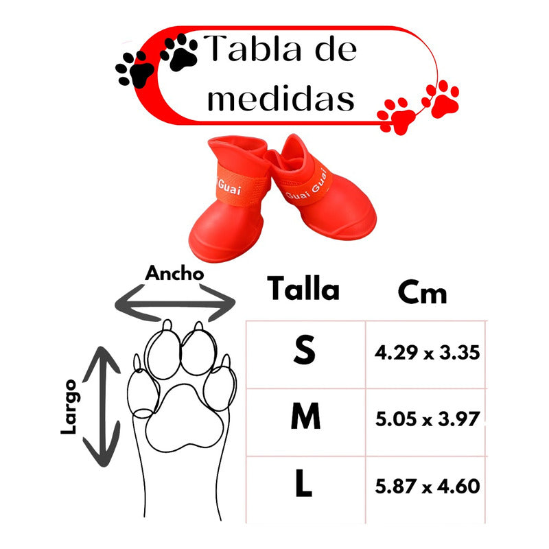 Zapatos Impermeables Para Perro Botitas Perro Zapato Talla L