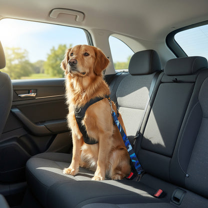 Cinturón De Seguridad Para Perro Gato Correa Elástica Auto  Negro