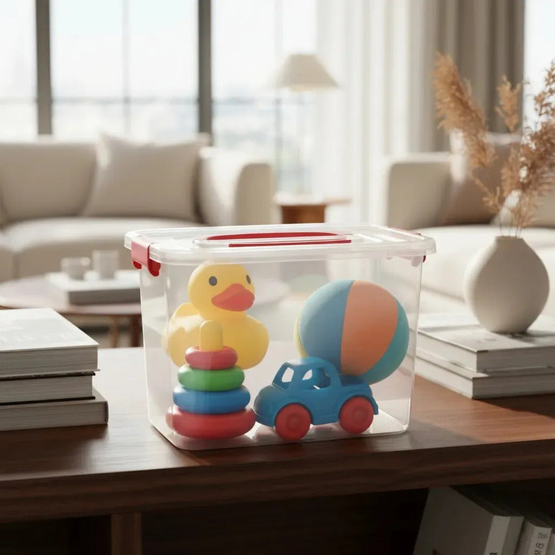 8 Caja Organizadora Transparente Aplilable Almacenamien 6.5l Caja Organizadora Plastico Transparente 6.5l Apilable 28x20x15cm Tapa Multiuso Hogar Oficina Almacenaje Contenedor 5kg Lisa