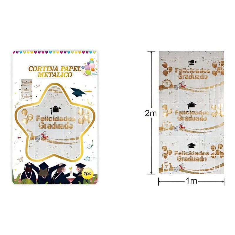 Cortina Metalizada Guirnalda Decoración Graduacion Decoracio
