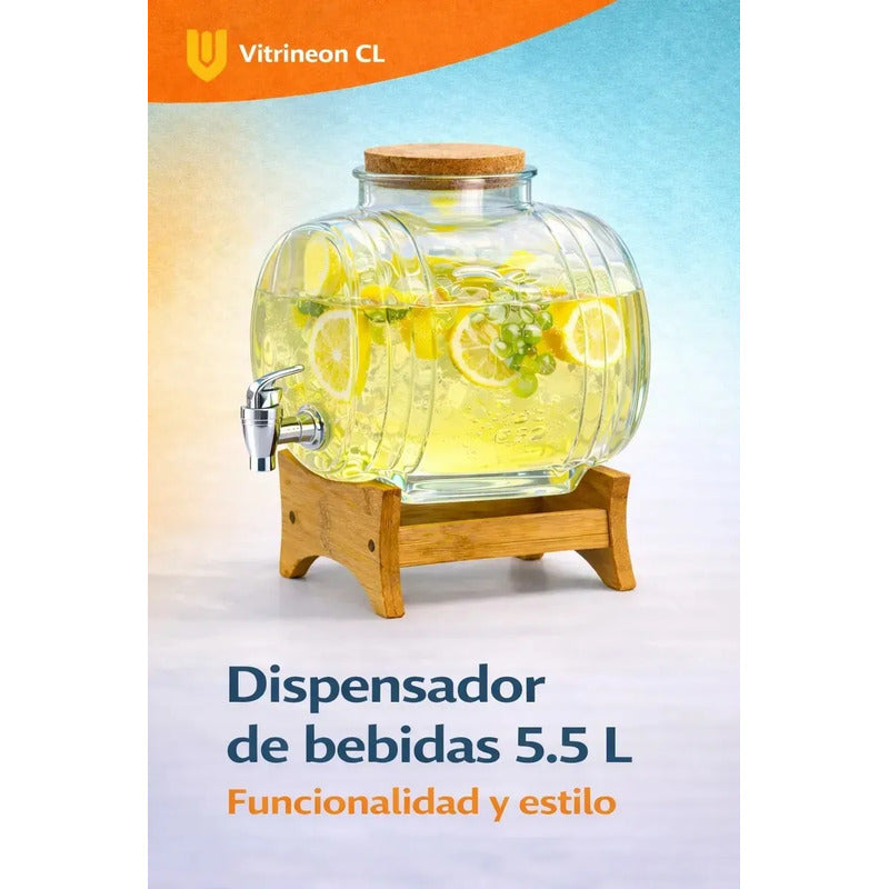 Servidor Jugos Agua  5,5l  Reuniones Fiesta Elegante Nordic Transparente