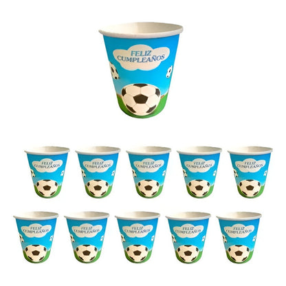 X10 Vasos Desechables Decoración Cumpleaños Futbol