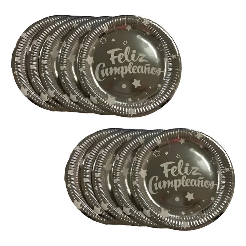 10 Platos Cumpleaños Desechables Decoración Cumpleaños 884