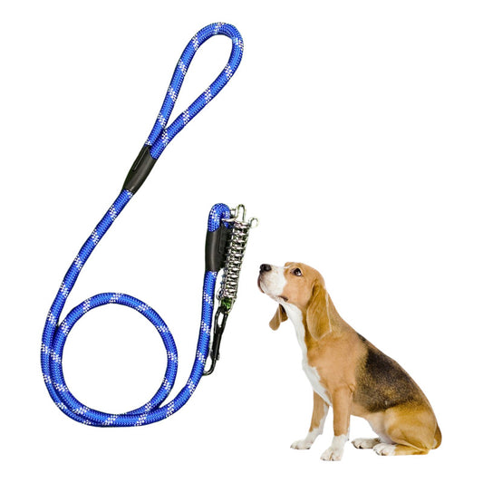 Correa Anti Tirones Resistente Con Resorte Perros Mascotas Color Azul Vitrineon Cl