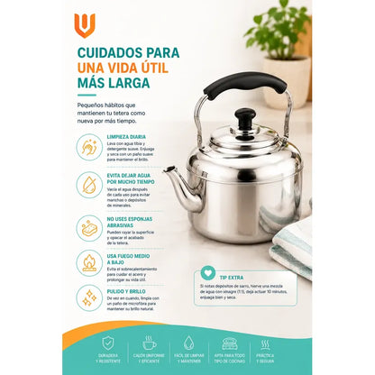 Tetera  Inoxidable Barista Vertido  Café Filtrado Hogar Plateado