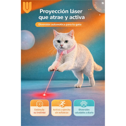 Collar Gato Juguete Interactivo Laser Mascota Inteligente Talla Unica Collar Gato Laser Interactivo Inteligente Rosa Silicona Ajustable Hebilla Led Juguete Mascota Entrenamiento Diversion Rosa...