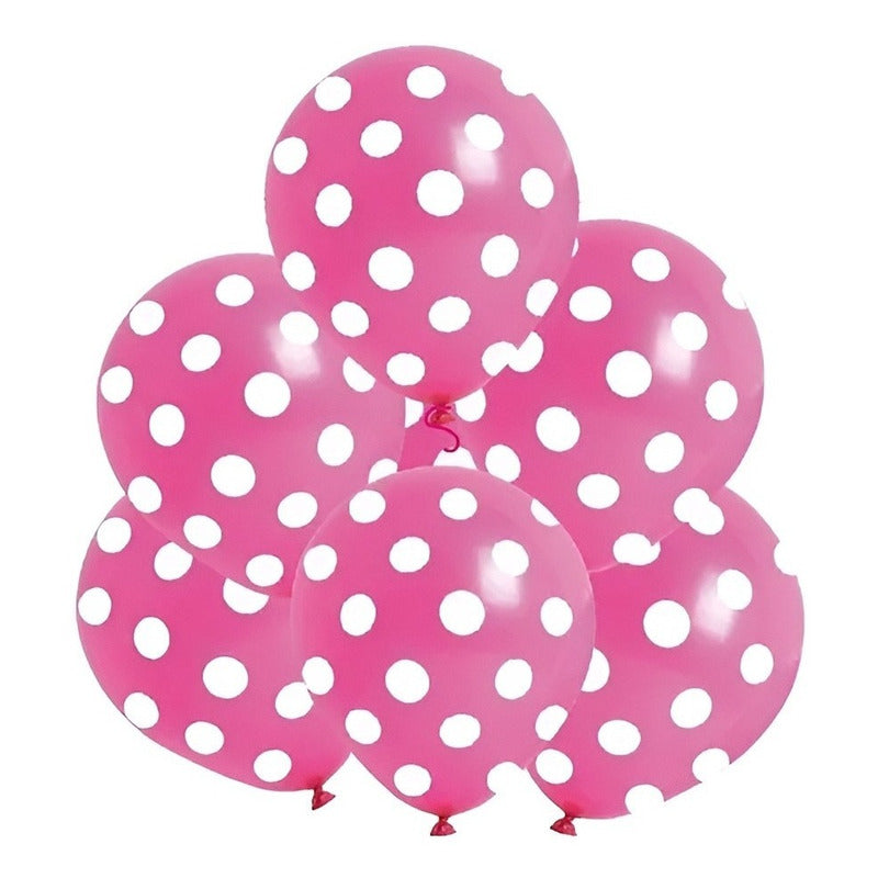 Pack X6 Globos Lunares Cumpleaños Globo Unicolor Decoracion