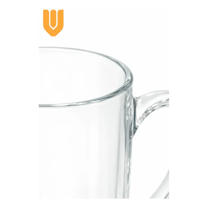 Vasos Mug Cerveza Vidrio Asa Parrilla Bar Hogar 670ml Transp Transparente