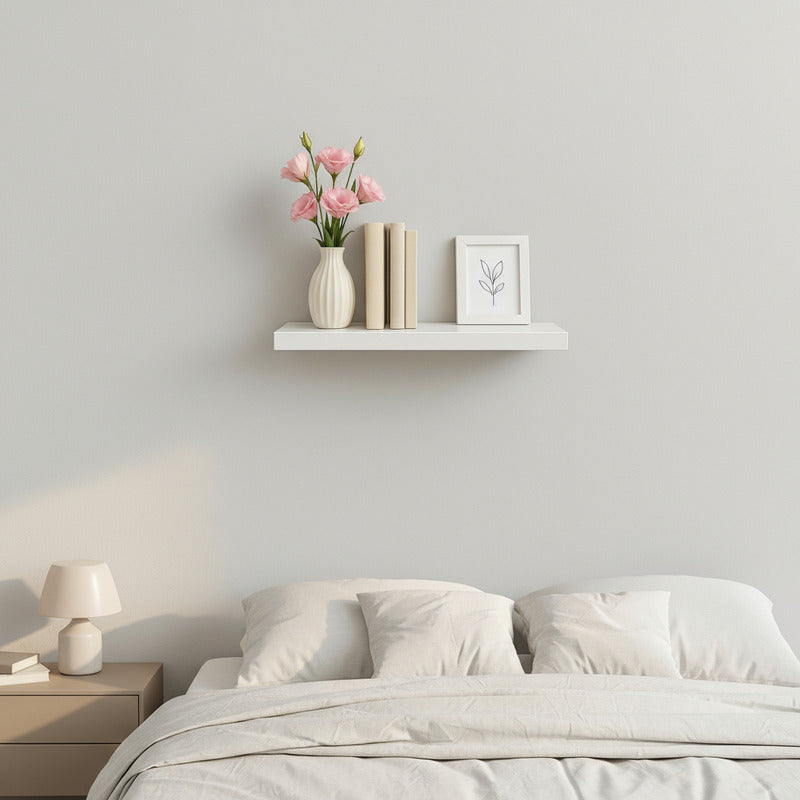 3 Repisa Flotante Dormitorio Baño Estantes Pared Mdf 40x15cm Blanco