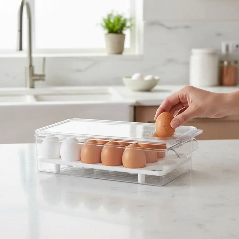 Organizador De Huevos Huevera Porta Huevos Contenedor Huevos Transparente