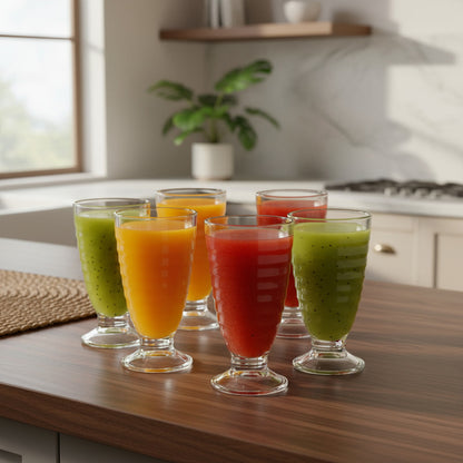 Set 6 Copas Vidrio 380 Ml Postres Helado Batidos Jugos