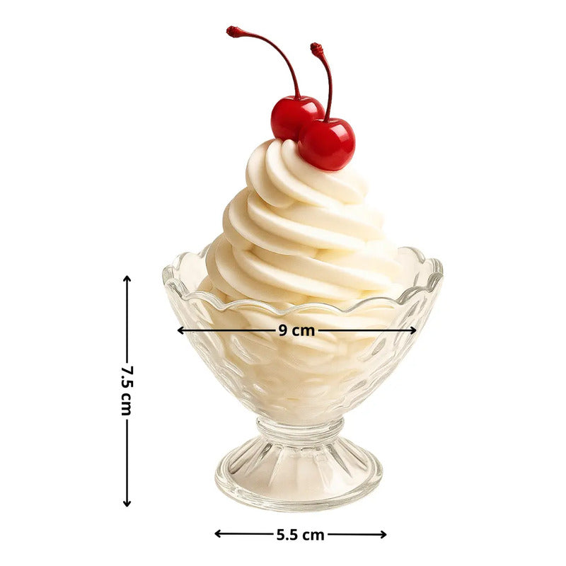 6 Copas Helado Vasos De Postre Copas Vidrio Postre Helado Transparente