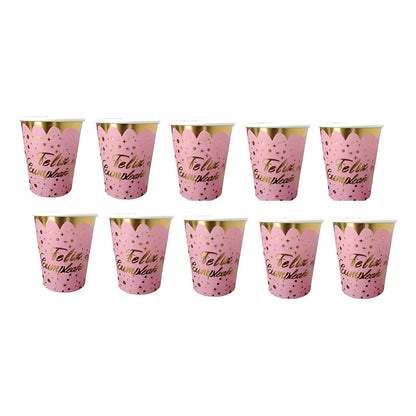 10 Vasos Desechables Cumpleaños Decoracion Feliz Cumpleaños