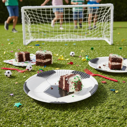 X30 Platos Cumpleaños Futbol Platos Desechable Decoracion Blanco