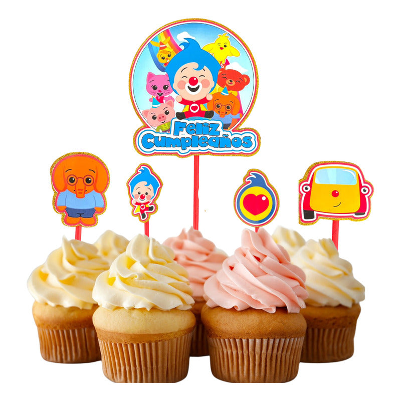 Topper Cumpleaños Torta Cotillon Cup Cake Fiestas Decoracion