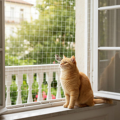 Malla Resistente Balcón Mascotas Nailon Transparente 4x3 Mts