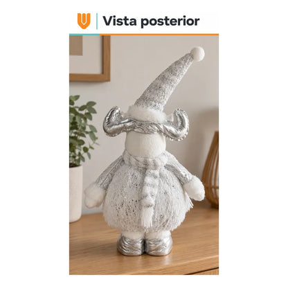 Muñeco Navideño Reno 70cm Retraible Decorativo Figura Blanco Muñeco Adorno Navideño Muñeco Papá Noel Viejito Pascuero Santa Claus Gorro Barba Blanca Figura Verdes Cascabel 70cm Retraible